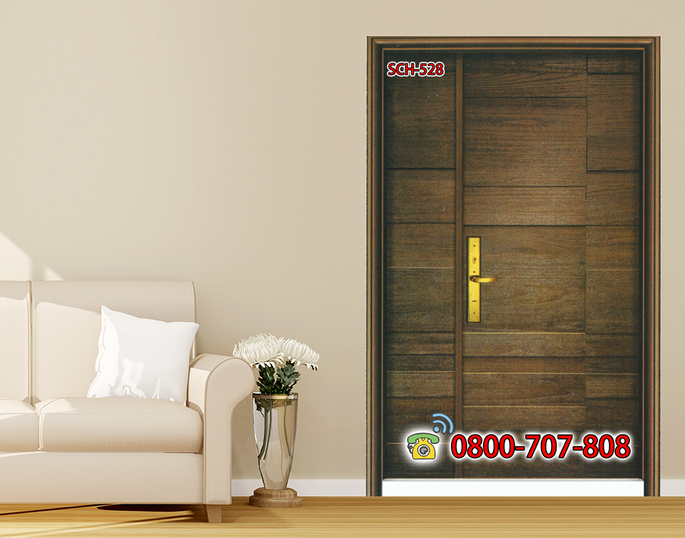 SCH-528-公寓住家大門價格-鋼木門雙玄關門價格